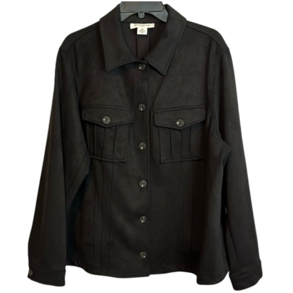 NWT Skye’s‎ the Limit Essentials Faux Suede Black Coat in Size 3X